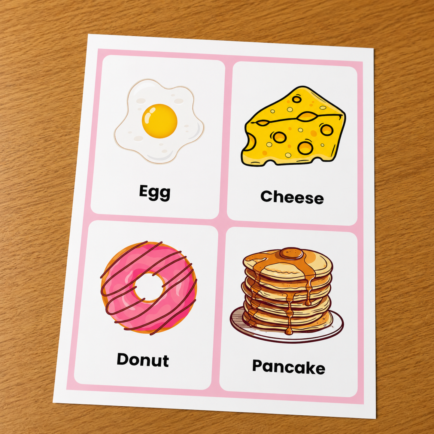 Toddler Food Journey Flash Cards Printable for Kids