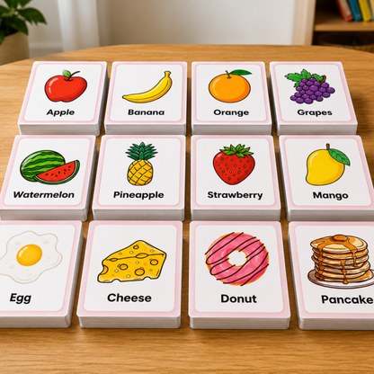 Toddler Food Journey Flash Cards Printable for Kids