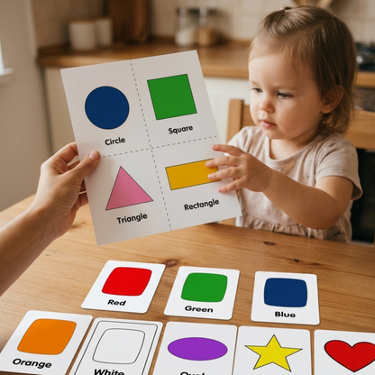Colors & Shapes Flash Cards Printable for Kids